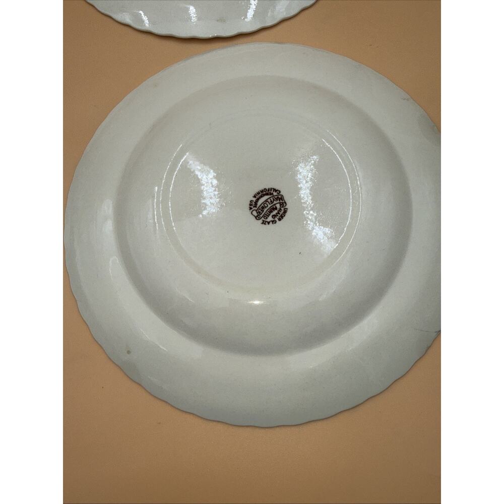 Vernon Kilns May Flower 10.5” Dinner Plates Set of 4 ~ Hand Painted USA - Picture 8 of 11